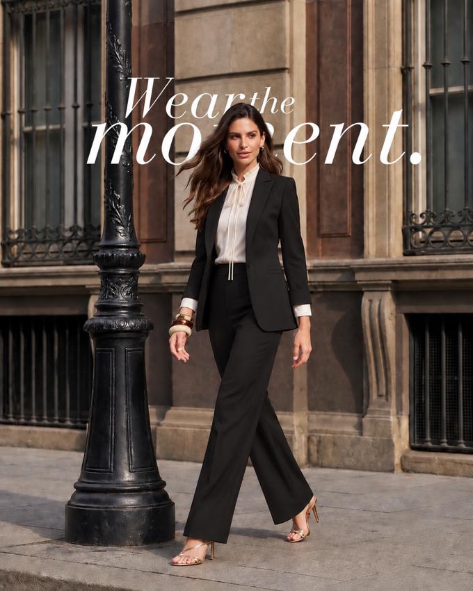 AI fashion visual: Campaign poster · Wear the moment